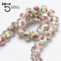 12mm large murano transparent glass lampwork beads for jewelry making women diy bracelet flower rondelle faceted beads l002