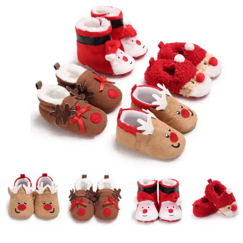 Toddler Baby Boy Girl Warm Snow Casual Shoes Infant Soft Sole Slipper Crib Santa Claus Xmas Gift | Детская одежда и обувь