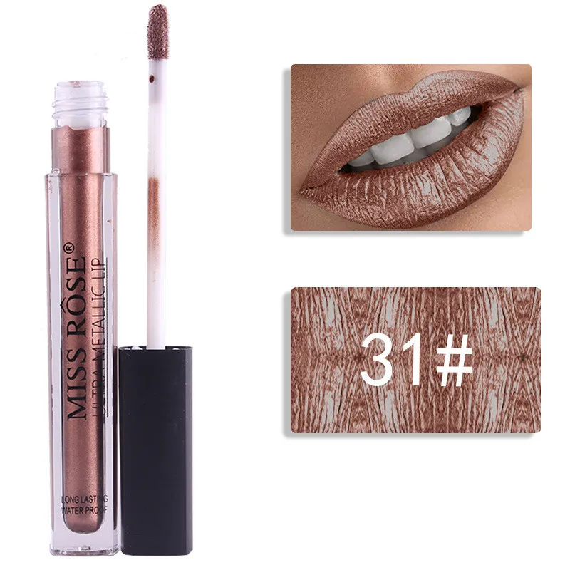 Металлический блеск для губ MISS ROSE тонкий матовый стойкий губ|Блеск губ| |