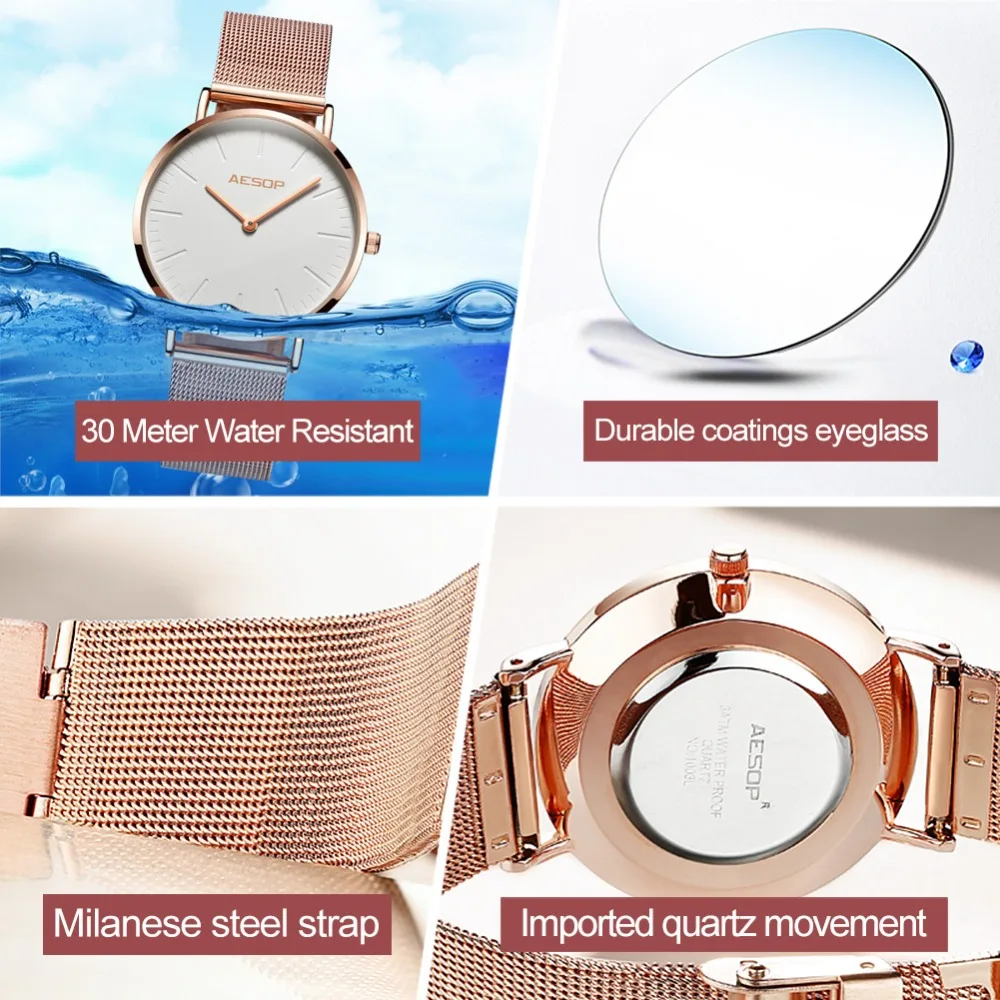 Top Luxury Brand Womens Rose Gold Watches For Lady Fashion Slim Ladies Watch Mesh Stainless Steel Dress Female Clock reloj mujer | Наручные
