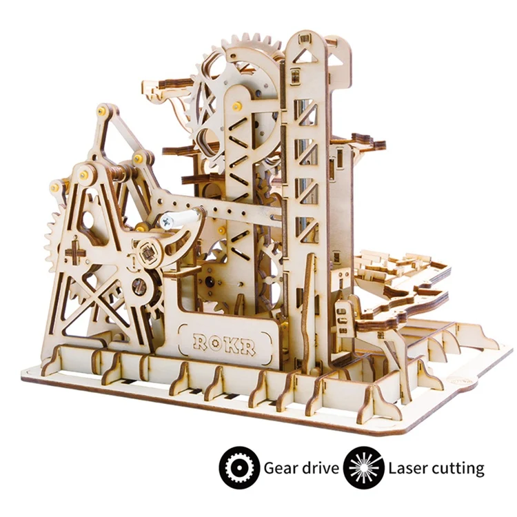 Tower Coaster Robud Новые DIY Модели Строительные наборы механическая модель 3D деревянная головоломка фильм проектор сокровище поезд игрушки для детей LG/LK/AM - Цвет: Tower Coaster