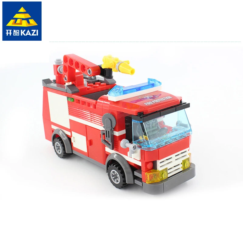 KAZI 8054 пожарный автомобиль 206 шт. здания Блоки Игрушки Кирпичи Город развивающие