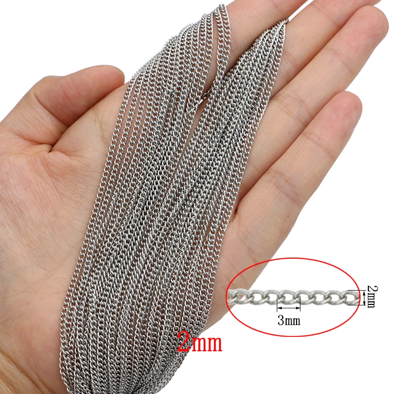 JAKONGO 2 мм 5 ширина античная серебряная цепь для изготовления ювелирных изделий