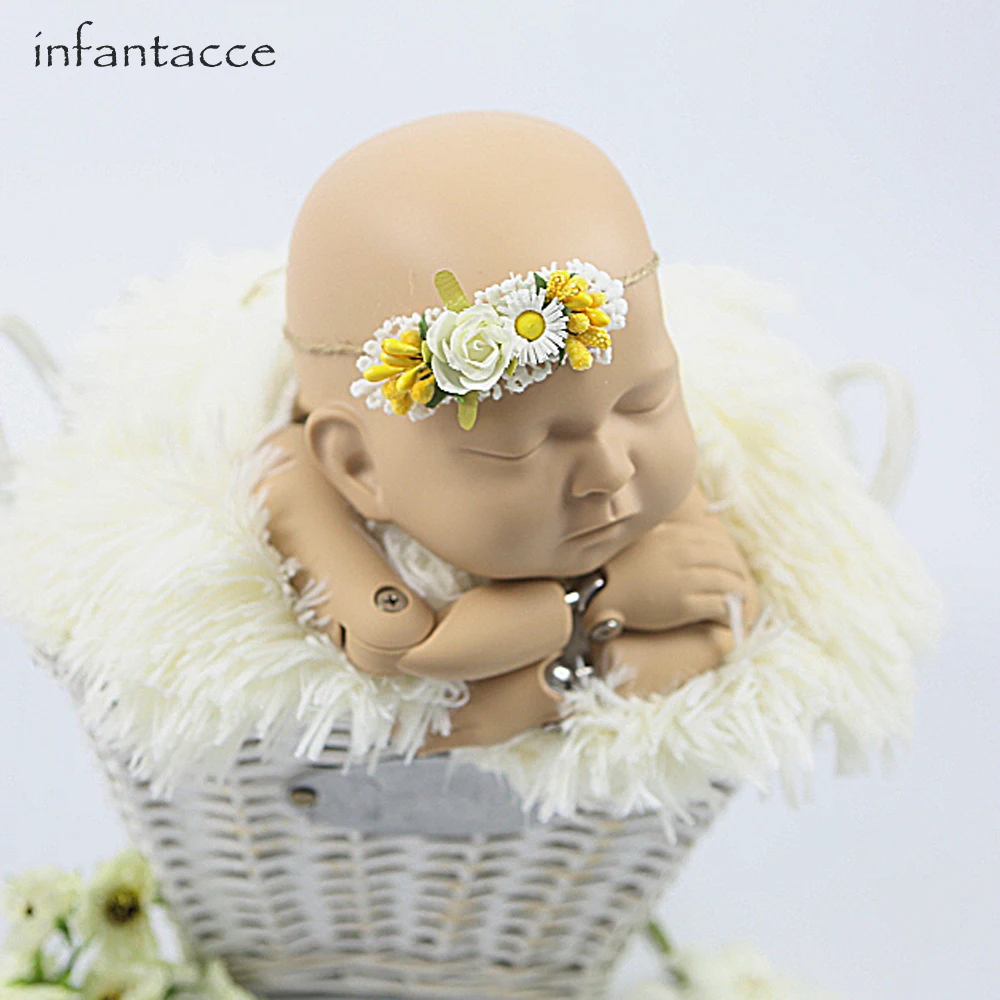 Artificial flowers headbands newborn photography props headband hair accessories band hairband baby-girl-headbands costume | Детская