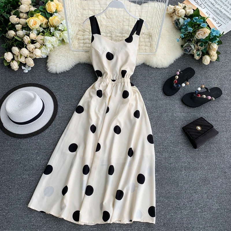 2019 новые модные женские платья ретро точка контрастный ремень сексуальное
