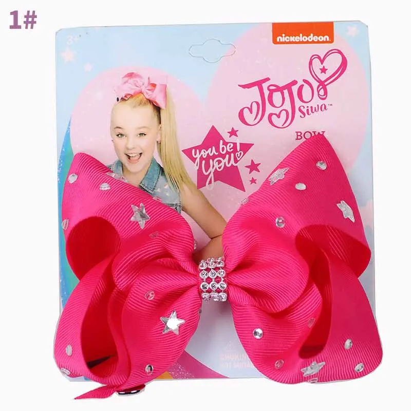 1 JOJO siwa волосы лук девичий аксессуар для волос продается Горячая бурение 5 дюймов Grosgrain Ribbonbow с Alligatorclip заколки для волос аксессуары для волос - Цвет: 1