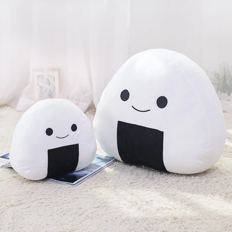 

Two Size Simulation Japanese Rice Ball Plush Toy Cushion Stuffed Cotton Funny Toy Pillow Creative Home Decoration Birthday Gift