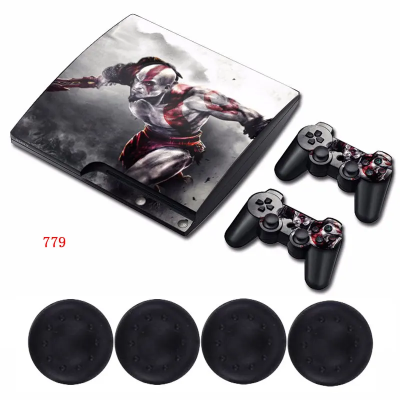 God of War Custom Sticker Viny Host Protective Film Skin Case &amp2x Controller Decals For Sony Playstation3 PS3 Slim Console |
