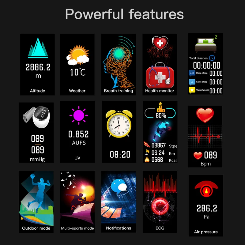 Умные часы с Bluetooth наручные спортивный мониторинг пульса сна артериального