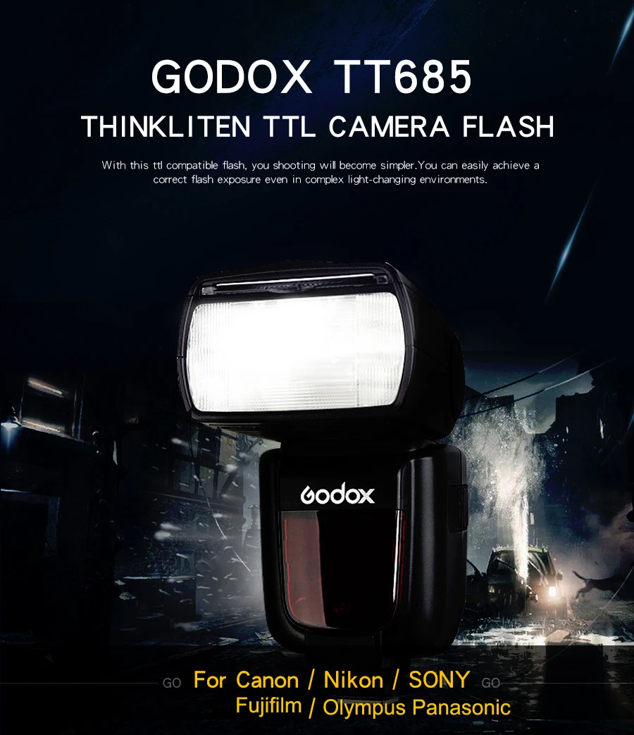 Фотовспышка Godox TT685 TT685C TT685N TT685S TT685F TT685O 1/8000s ttl с триггером Xpro для Canon Nikon sony Olympus Fuji