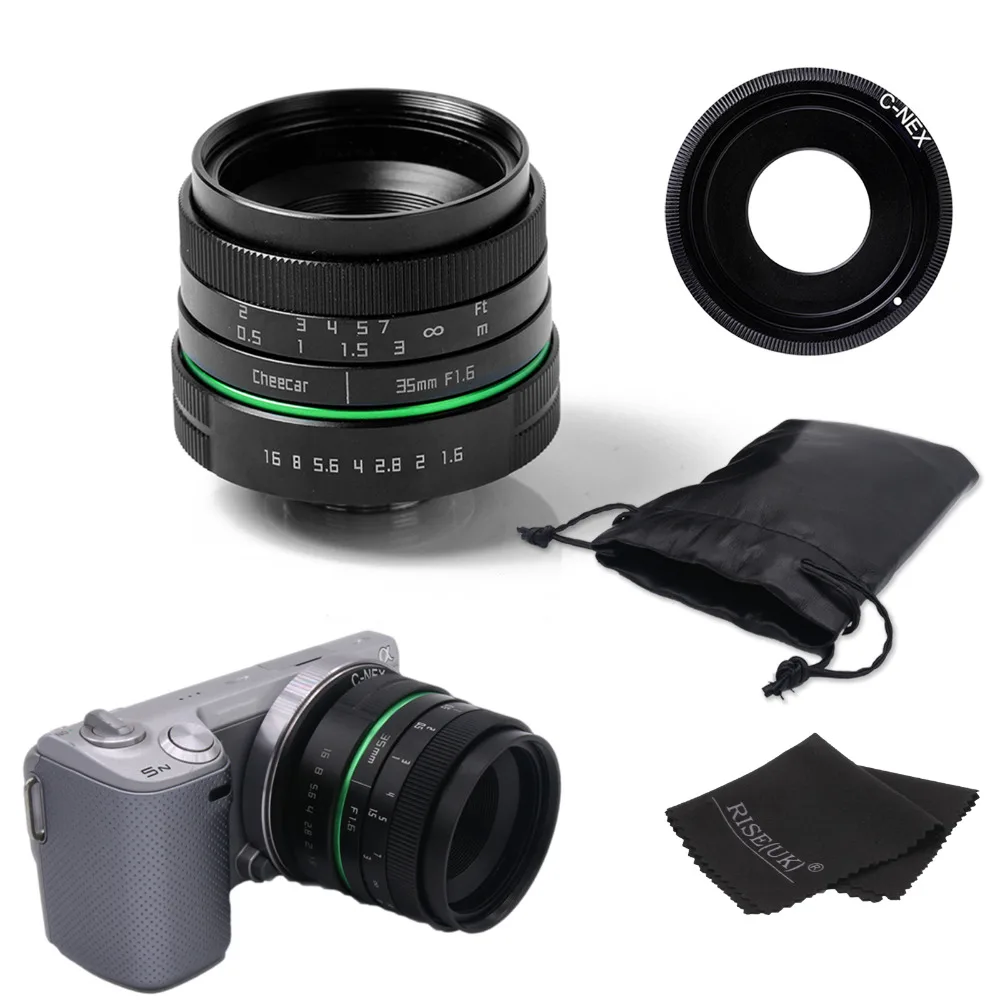 Новый зеленый круг 35 мм APS-C объектив камеры видеонаблюдения для Sony NEX NEX-6 NEX-5R NEX-F3 с