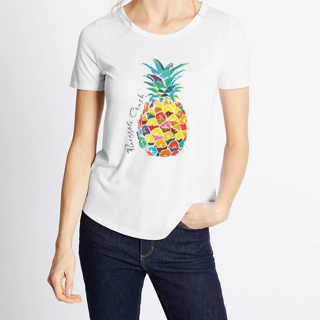 2019 Лето Новое поступление Ananas Женская Футболка свободная повседневная с круглым