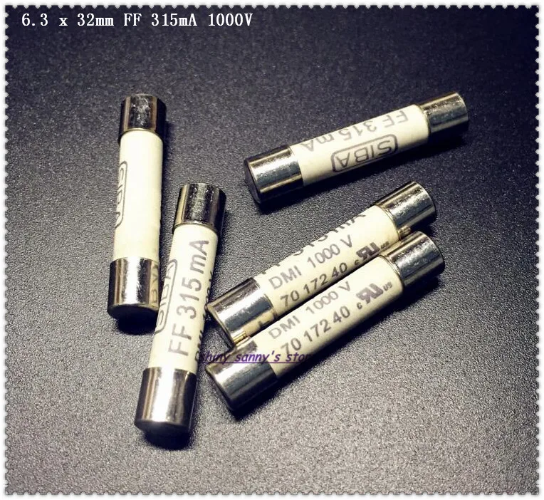 2pcs/Lot 6.3 x 32mm FF 315mA 1000V SIBA Ceramics Fuse DMI-Fuse For Multimeter Brand New | Fuses