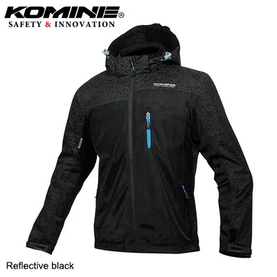 KOMINE японская оригинальная мужская летняя мотоциклетная куртка Мужская дышащая анти-осенняя мотоциклетная куртка защитная куртка для езды на гонок 3XL - Цвет: Reflective black