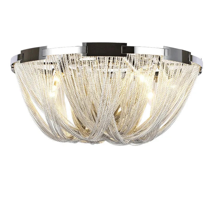 

French Aluminum Chain LED Ceiling Light Fixtures Modern Hanging Lamp for Living Room Suspension Luminaire Lustre Drop Lighting