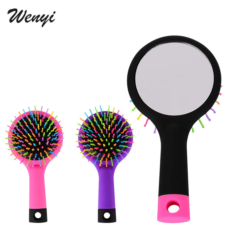 1 шт. Антистатическая расческа для волос с зеркалом|rainbow volume|comb brushstyling tools |