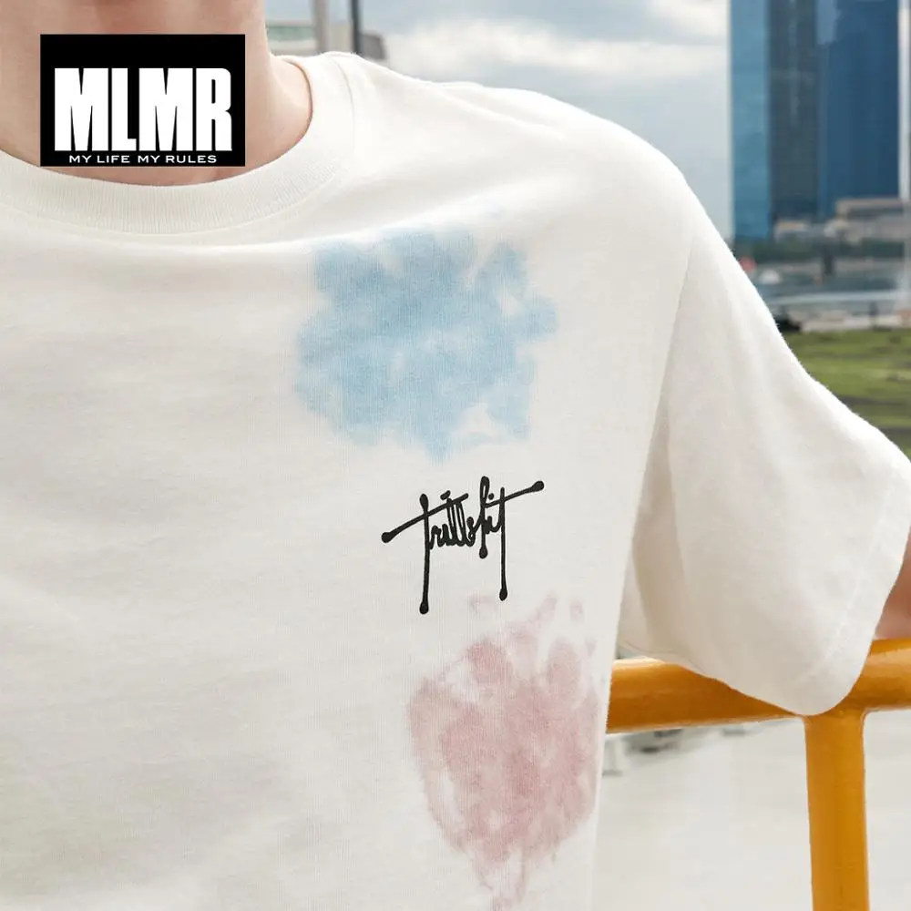 MLMR мужская белая футболка с короткими рукавами и круглым вырезом буквенным