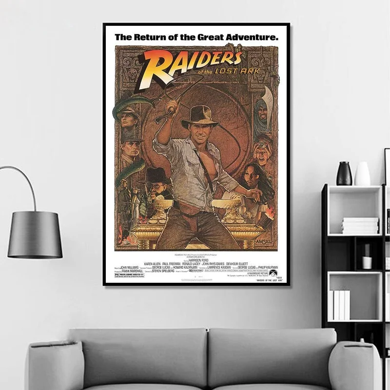 Оригинальный Raiders of the Lost Ark (1981) Винтаж классическое кино плакат домашний Декор