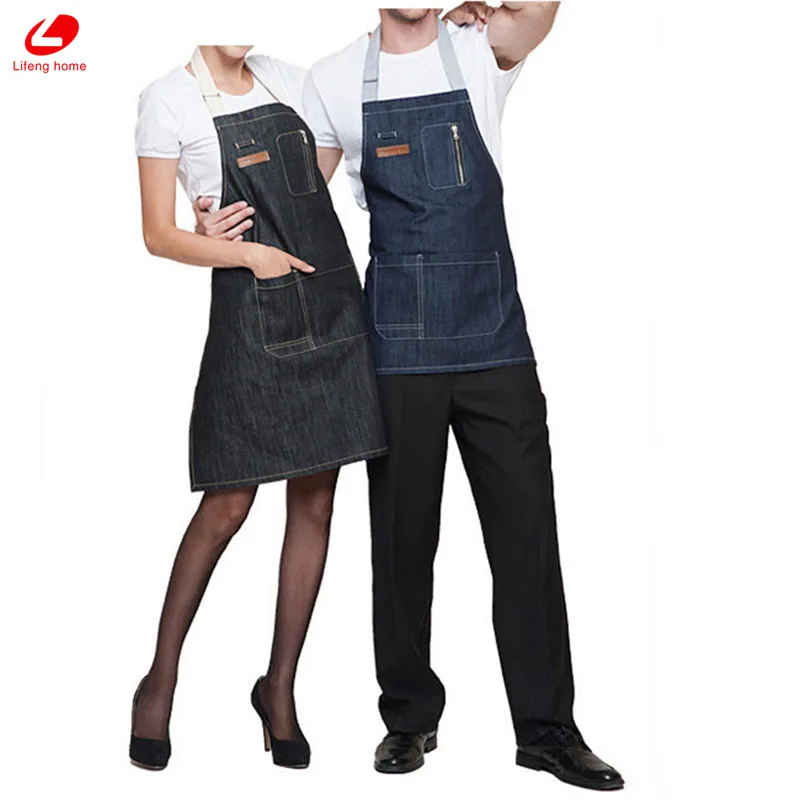 Домашний джинсовый фартук Lifeng пикантный из джинсовой ткани с карманом чистящие