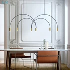 Креативная индивидуальная люстра в скандинавском стиле, дизайнерские лампы в стиле пост-модерн с арочной аркой, освещение для ресторана, гостиной, спальни, кафе, кабинета