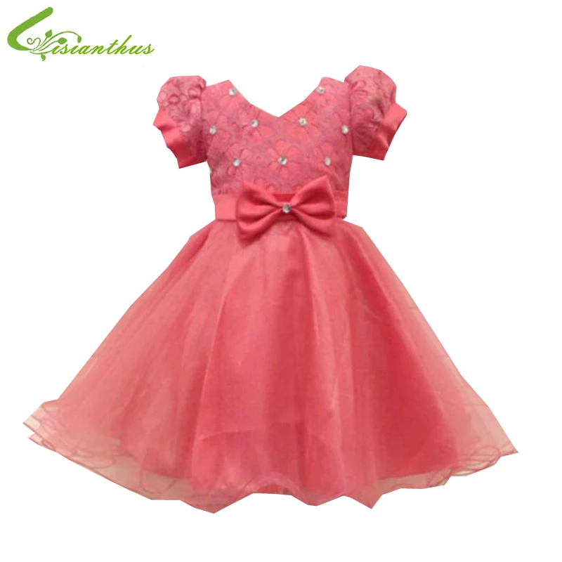 Платье принцессы с цветами и стразами для девочек вечернее свадебное бальное