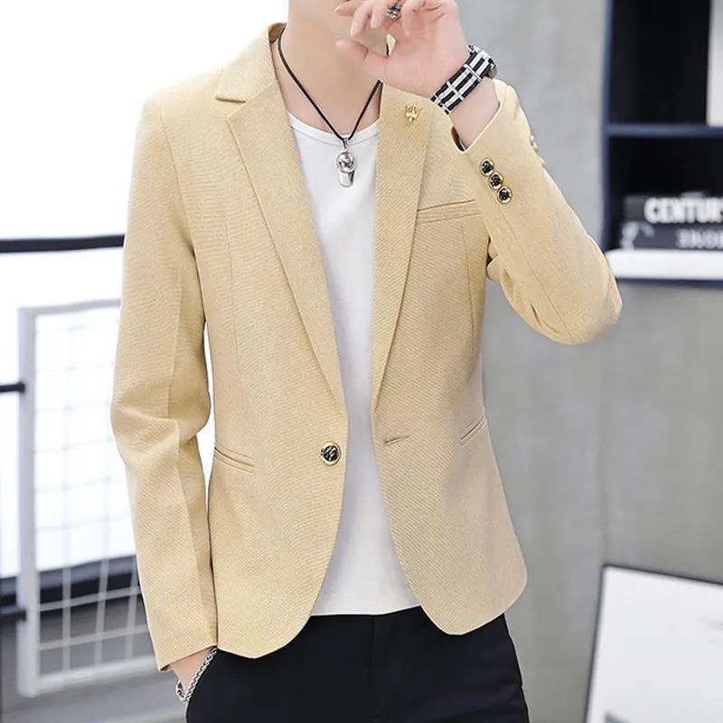 Yufeiyan 2019 Slim Fit Мужской Блейзер повседневное серый пиджак классический