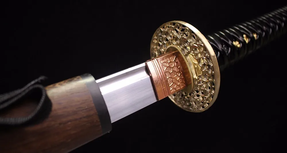 

Handmade Katana Heat Tempered Blade Real Hamon Full Tang Samurai Sword Rose Wood Saya 41 Inch Sharpness Supply