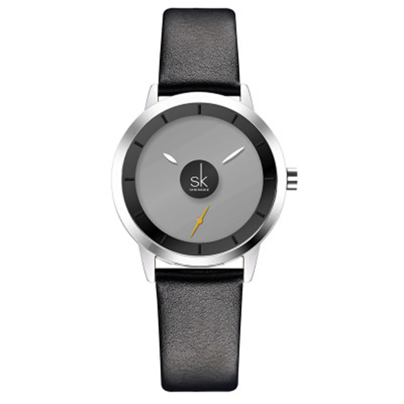 Leisure fashion quartz men's watch leather belt waterproof business women's ladies couple table | Наручные часы