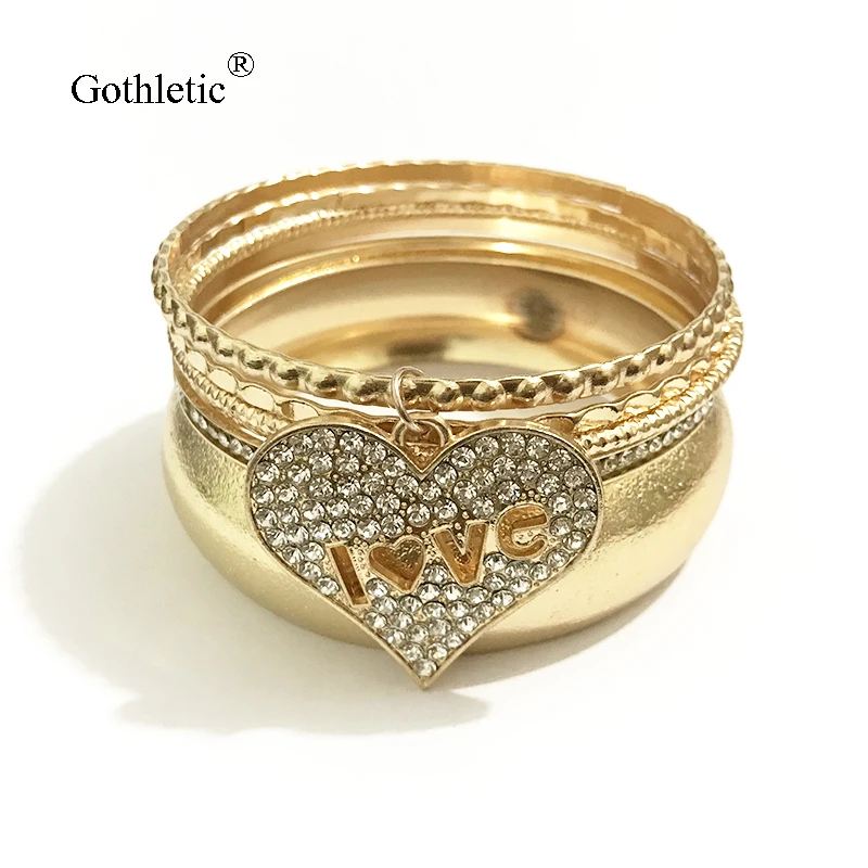 Женский браслет с замком для ключей Gothletic набор из 6 шт./лот золотистого цвета со