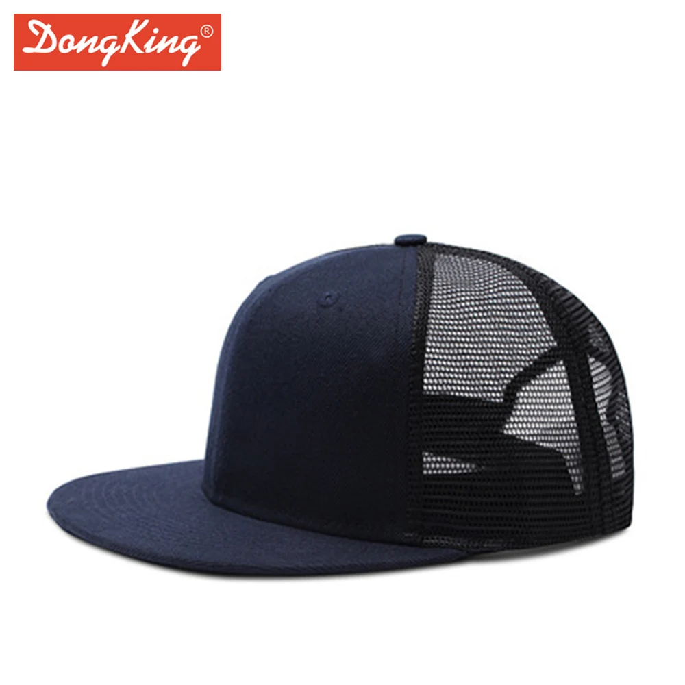 Navy DongKing модная Кепка водителя грузовика Повседневная однотонная Snapback сетчатая Кепка s плоский козырек акриловая Меховая кепка индивидуальный подарок - Цвет: Navy