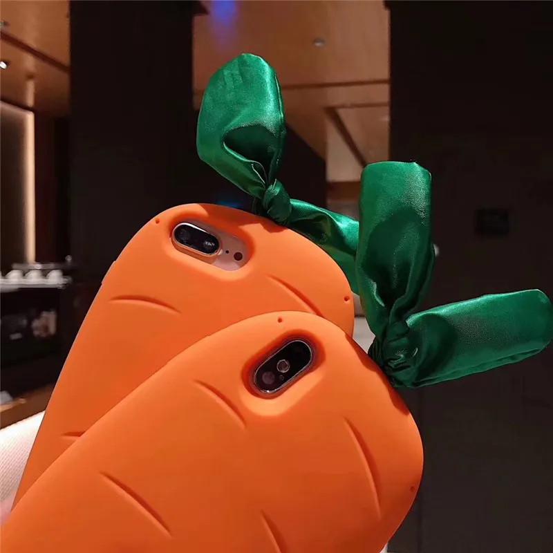 Новинка силиконовый ударопрочный чехол с изображением моркови для iphone X XS Max XR 8 7