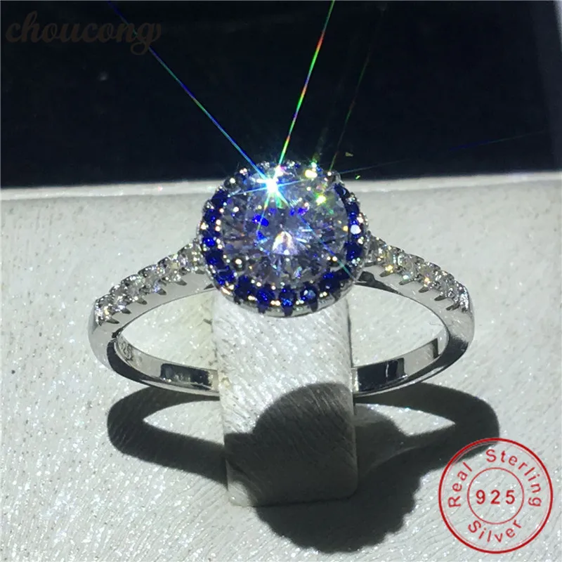 Кольцо из серебра 100% пробы с цирконом 1ct AAAAA|Кольца| |