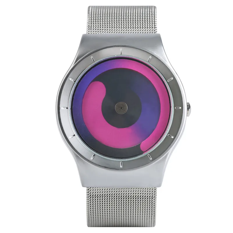 Silver Strap 3 Креативные мужские часы Future Graphic Sense Swirl Maelstrom, кварцевые часы из нержавеющей стали, женские мужские наручные часы - Цвет: Silver Strap 3