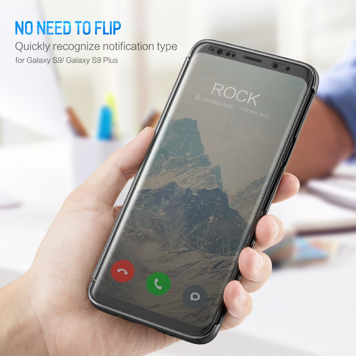 Rock Dr. V серии флип чехол для Samsung Galaxy S9 плюс тонкий Чехол Марка телефон случаях
