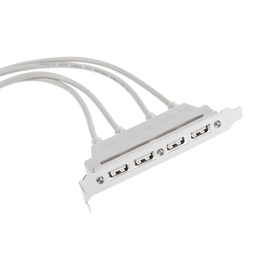 

USB 2.0 4 Port Rear Panel PCI Bracket to Dual 9-Pin Motherboard Header Cable New Arrival
