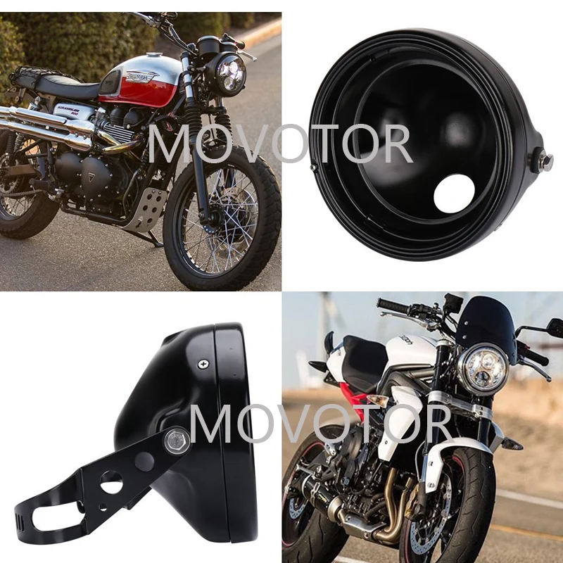 

7" Motorcycle Headlight Bucket with Bracket 7 Inch Headlamp Shell replacement General purpose shell for Honda-SUZUKI