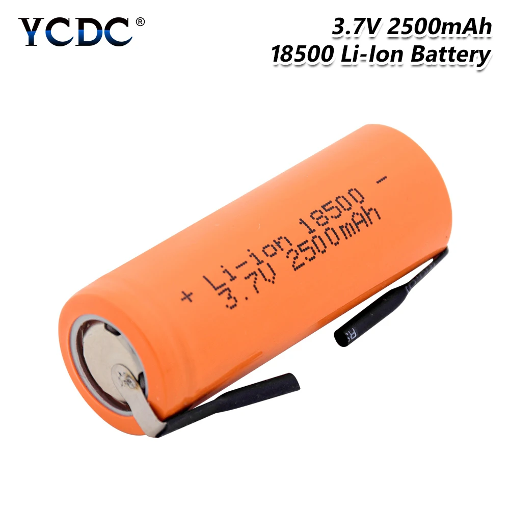 1/2/4 шт 3,7 V 18500 2500mAh литий-ионный батареи с 2 вкладки для е-байка фонарик Фонарь Vape светодиодный светильник 2500 мА/ч, литий Батарея