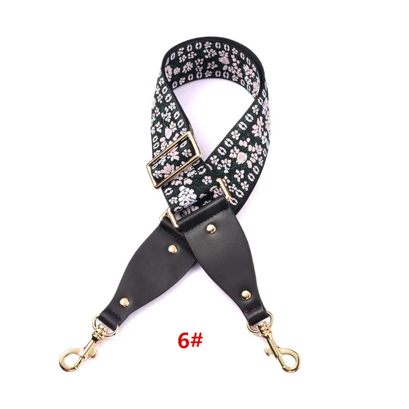 ribbon 6 Gold hook Новая парусиновая сумка с леопардовой лентой и ремешком 120 см, регулируемый цветочный узор, широкий плечевой ремень, кожаная сумка, аксессуары в диком стиле - Цвет: ribbon 6 Gold hook