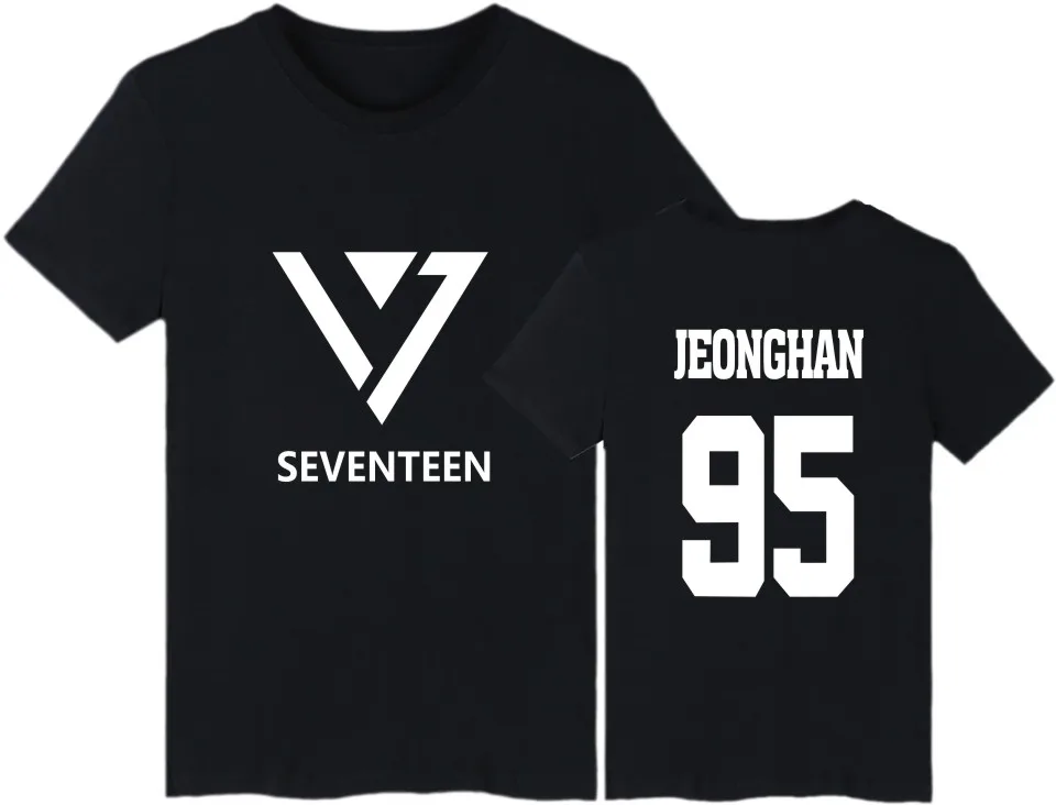Новая модная летняя одежда Kpop Seventeen футболка хлопковая с коротким рукавом для