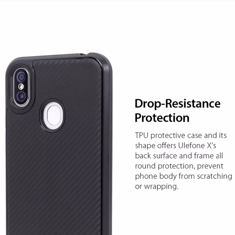 Защитный кожаный чехол из ТПУ с текстурой ткани для Ulefone X