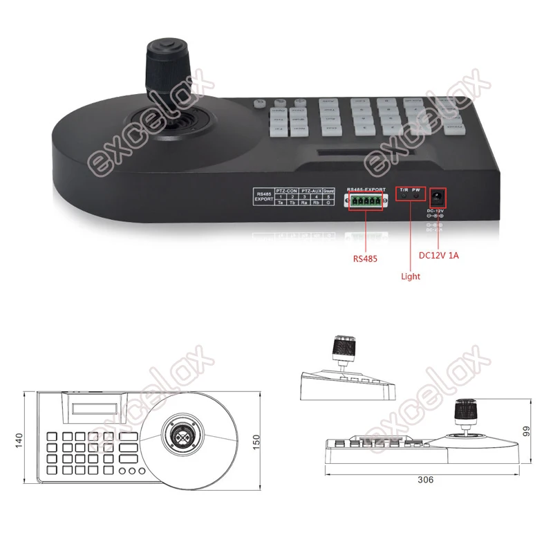 3 осевой джойстик рабочая клавиатура для аналогового наблюдения PTZ Dome контроллер