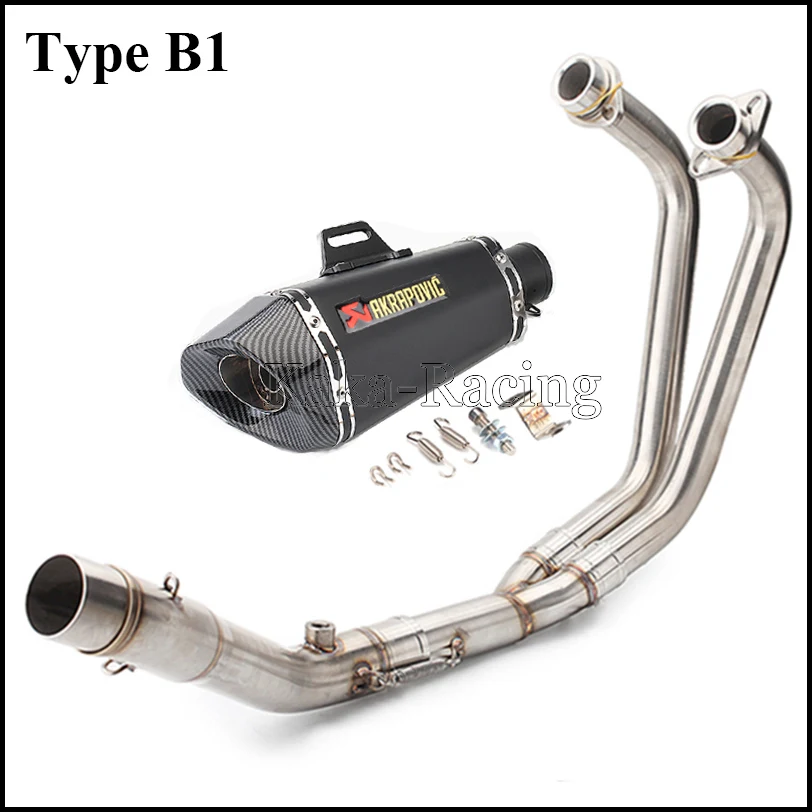 Type B1 MT-03 MT03 мотоцикл Akrapovic глушитель выхлопной трубы полная система скольжения Передняя средняя труба для Yamaha R3 YZF R25 - Цвет: Type B1