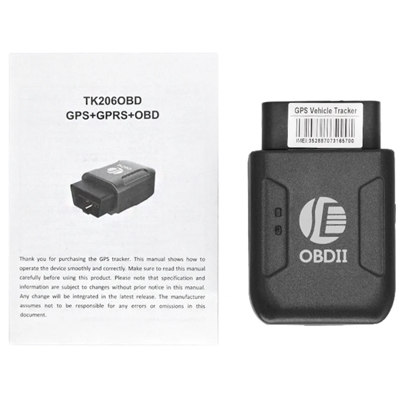 Gps трекер TK206 OBD2 автомобильный GSM в режиме реального времени противоугонная
