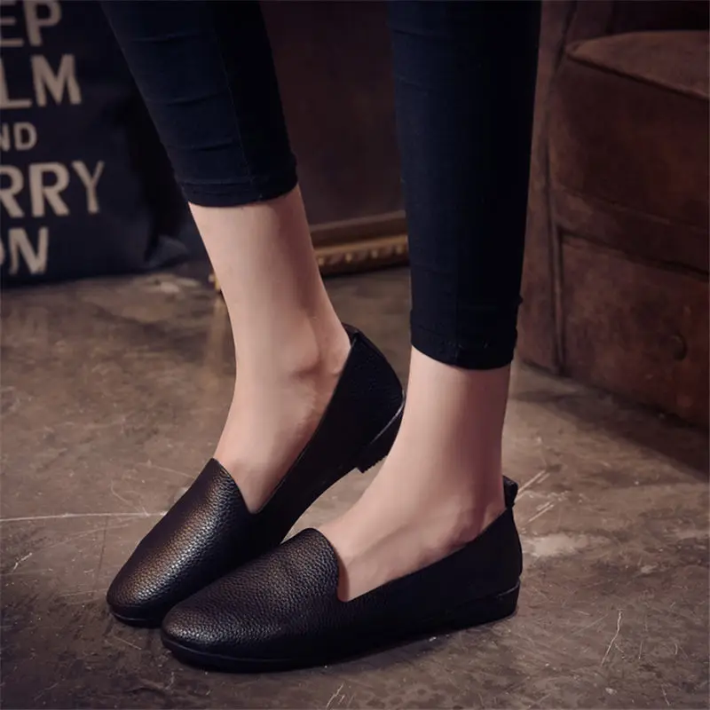 2016 Моды Женщина Квартиры Повседневная Обувь Женщины Мягкие Кожаные Женские
