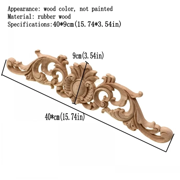 RUNBAZEF Woodcarving Decal Home Furniture Carved Applique Window Door Decor Wooden Figurines Miniatures Crafts Garden Decoration - Цвет: B