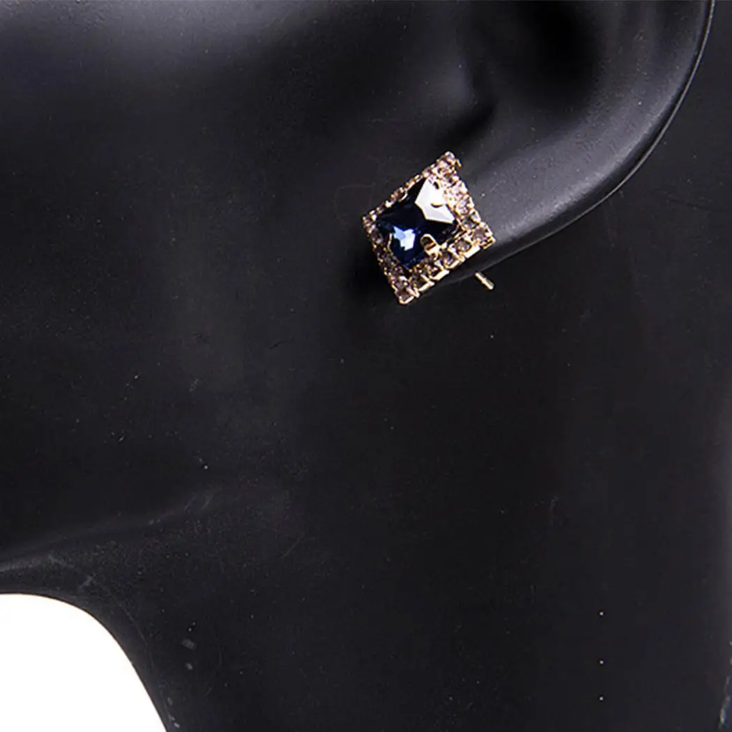 Женская мода горный хрусталь Искусственный драгоценный камень Push Rhinestone задняя 4 6