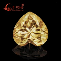 yellow color heart shape moissanite loose gem stone for jewelry making qianxianghui video is light yellow