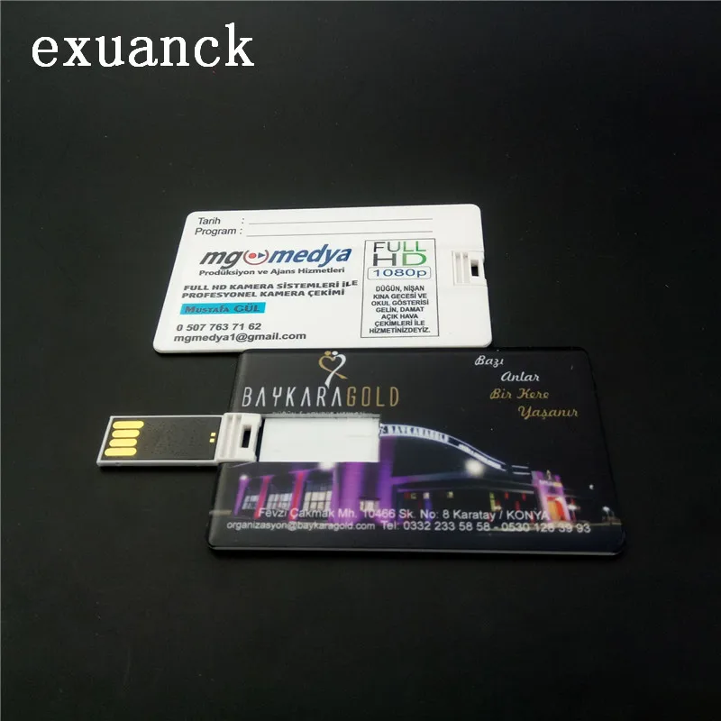USB флеш накопители exuanck в форме кредитной карты с логотипом на заказ 2 0 накопитель
