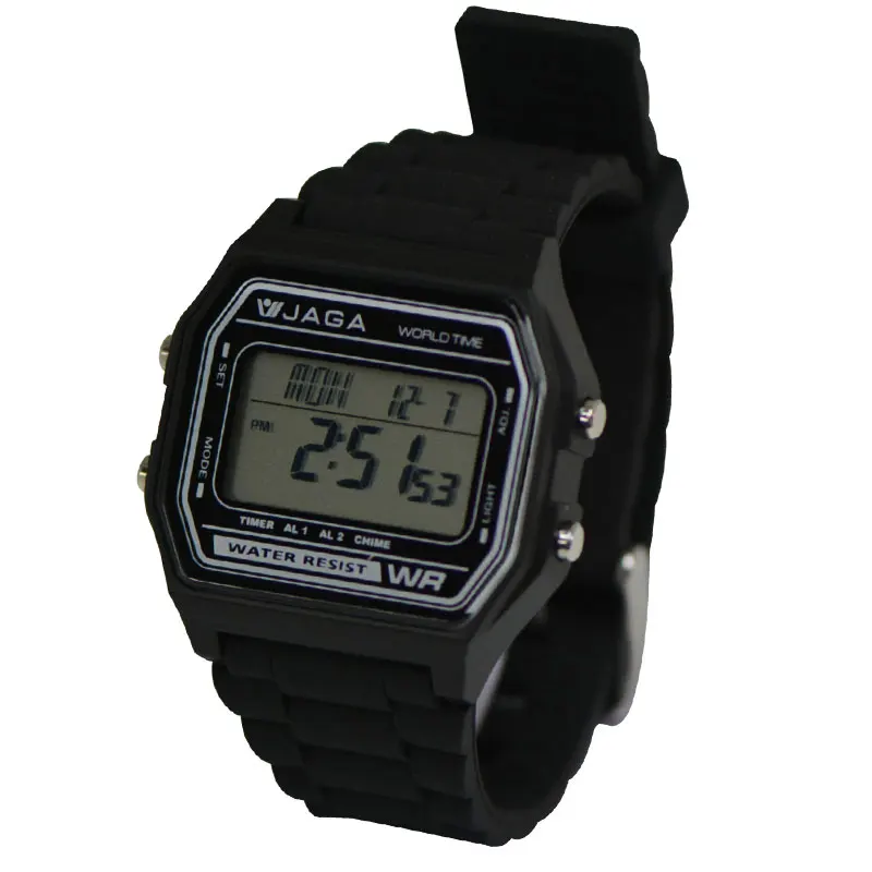 JAGA оригинальные минималистичные водонепроницаемые светодиодные часы мужские и