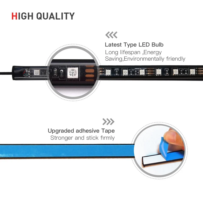 RGB светодиодный Музыка лампы 5 В USB 4*15 S звук активный неоновые автомобиль